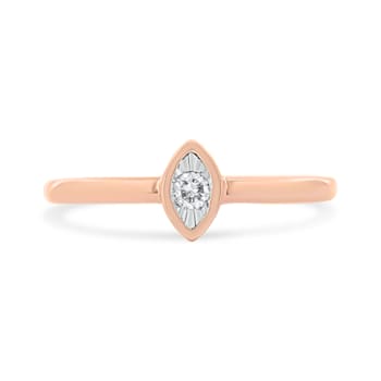 14K Rose Gold Over Sterling Silver 1/20ctw Miracle Set Diamond Ring (J-K
Color, I1-I2 Clarity)