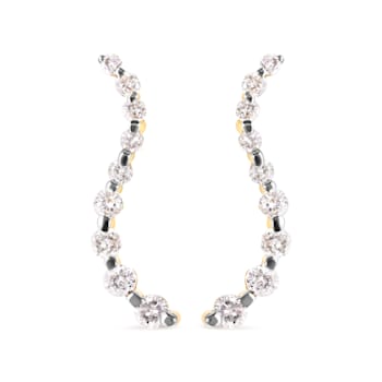 14K Yellow Gold 1.0ctw Round-Cut Diamond Graduated Journey Stud Earrings
(I-J Color, I2-I3 Clarity)