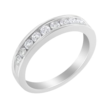 18K White Gold Round-Cut Diamond Ring (1/2ctw, H-I Color, SI2-I1 Clarity)