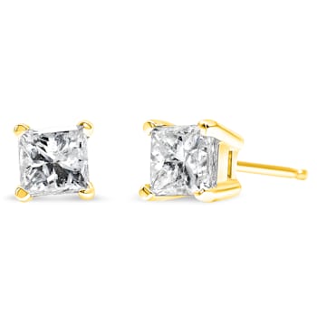 14K Yellow Gold 1/4ctw Princess-Cut Square Near Colorless Diamond
Classic Solitaire Stud Earrings