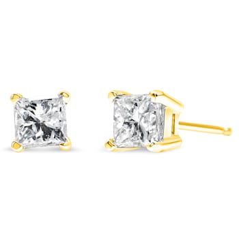 14K Yellow Gold 1.0ctw Princess-Cut Square Near Colorless Diamond
Classic Solitaire Stud Earrings