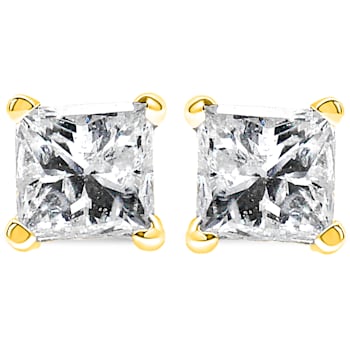 14K Yellow Gold 1.0ctw Princess-Cut Square Near Colorless Diamond
Classic Solitaire Stud Earrings