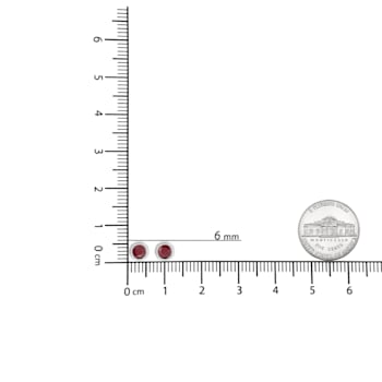 3.5mm Red Garnet Solitaire Sterling Silver Stud Earrings