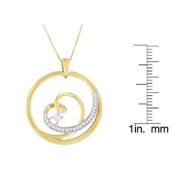 10K Yellow Gold Espira 1/6ctw Diamond Heart Circle Pendant With Chain
(I-J, I1-I2)