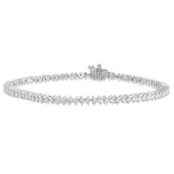 14K White Gold 2.0ctw Round Cut Diamond Tennis Bracelet