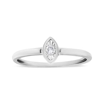 Sterling Silver 1/20ctw Miracle Set Diamond Ring (J-K Color, I1-I2 Clarity)