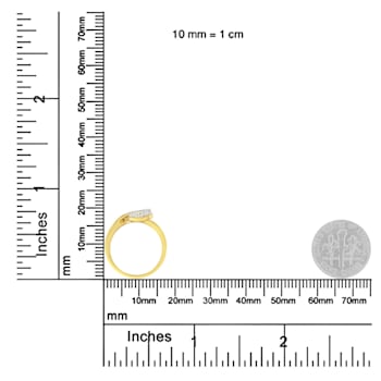 10K Yellow Gold 3/8ctw Round and Baguette-Cut Diamond Leaf Cocktail Ring
(I-J Color, I1-I2 Clarity)