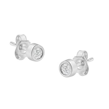 10K White Gold 0.15ctw Round Brilliant-Cut Near Colorless Diamond
Bezel-Set Stud Earrings