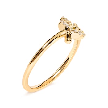 10K Yellow Gold 1/10ctw Diamond Leaf and Branch Ring (H-I Color, I1-I2 Clarity)