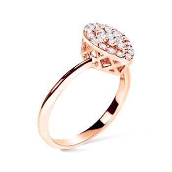10K Rose Gold 3/8ctw Round-Cut Diamond Pear Promise Ring (I-J Color,
I2-I3 Clarity)