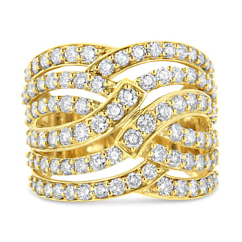 3.00ctw Diamond Multi-Row Bypass 10K Yellow Gold Ring