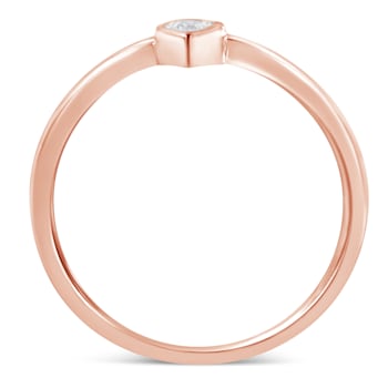 14K Rose Gold Over Sterling Silver 1/20ctw Diamond Miracle Set Ring (J-K
Color, I1-I2 Clarity)