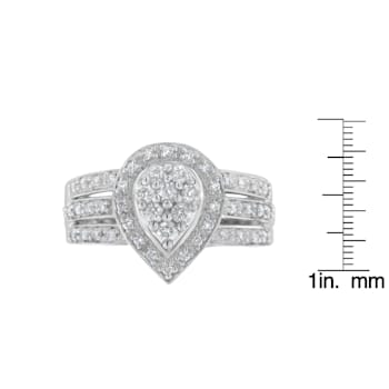 10K White Gold Round Cut Diamond Teardrop Ring (1/2ctw, H-I Color,
SI2-I1 Clarity)
