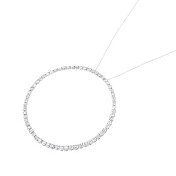 Sterling Silver 5.0ctw Round Diamond Open Circle Hoop Necklace (I-J
Color, I2-I3 Clarity)