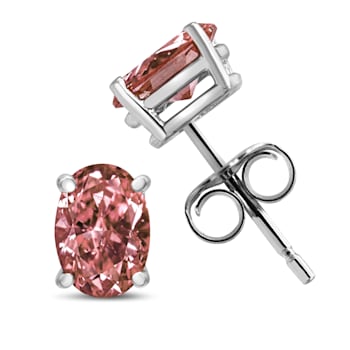 14K White Gold 1/2 Cttw Lab Grown Pink Oval 4 Prong Set Classic Diamond
Solitaire Stud Earrings