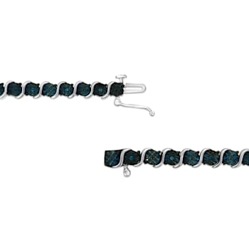 Sterling Silver .10ctw Miracle-Set Blue Color Diamond Miracle Plate
"S" Link Tennis Bracelet