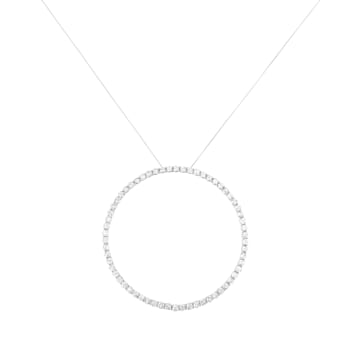Sterling Silver 5.0ctw Round Diamond Open Circle Hoop Necklace (I-J
Color, I2-I3 Clarity)