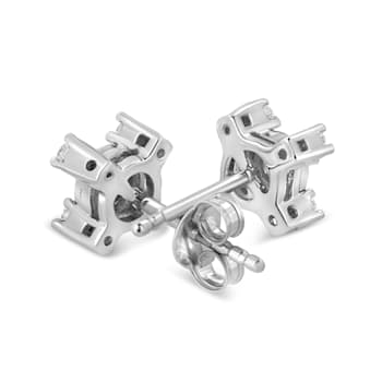 Sterling Silver 1/4ctw Miracle Plate Set Round and Princess-Cut Diamond
"X" Shaped Stud Earrings