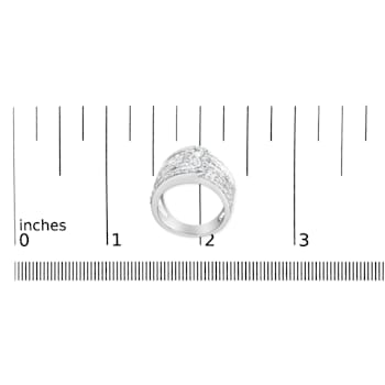 10K White Gold 2 1/2ctw Mixed Shapes-Cut Diamond Multi-Row Bypass Ring