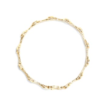 10K Yellow Gold Over Sterling Silver 1.0 Cttw Miracle Set Diamond Bezel
Style Station Link Bracelet