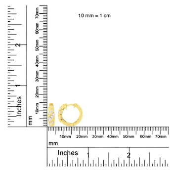 14K Yellow Gold 1/4ctw Alternating 3 Row Baguette and Round Diamond
Huggie Hoop Earrings