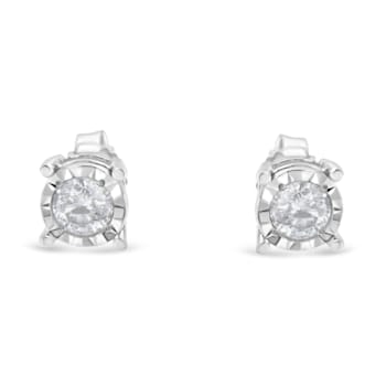 Sterling Silver 1/2ctw Near Colorless Round Brilliant-Cut Diamond
Miracle-Set Stud Earrings