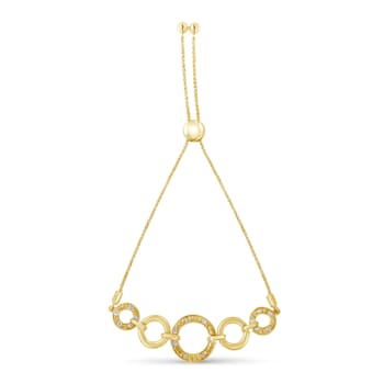 10K Yellow Gold Over Sterling Silver Diamond Accent Graduated Infinity
Open Circle Adjustable Bolo