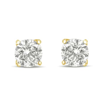 14K Yellow Gold 1.0 Cttw Round Lab Grown White Diamond 4-Prong Classic
Solitaire Stud Earrings