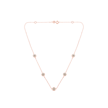 10K Two-tone Gold Over Sterling Silver Diamond Station Necklace (1/2
cttw, K-L Color, I2-I3 Clarity)