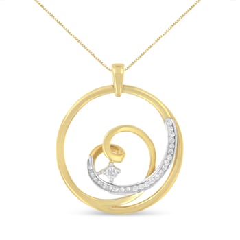 10K Yellow Gold Espira 1/6ctw Diamond Heart Circle Pendant With Chain
(I-J, I1-I2)
