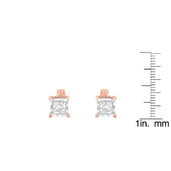 14K Rose Gold Over Sterling Silver 1/2ctw Diamond Solitaire
Miracle-Plate Stud Earrings