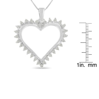 0.25ctw Diamond Open Heart Sterling Silver Necklace