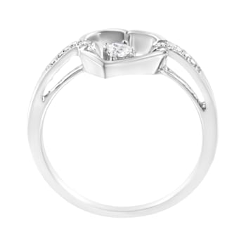 0.125ctw Diamond 14K White Gold Heart Ring