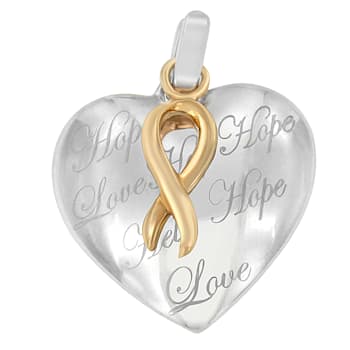 10K Yellow Gold Over Silver Heart Pendant With Chain