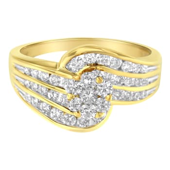 14K Yellow Gold Diamond Cocktail Bypass Ring (1 1/2ctw, H-I Color,
SI2-I1 Clarity)