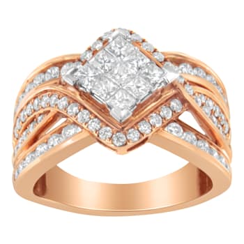 10K Two-Tone Gold Diamond Bypass Cocktail Ring (1 1/2ctw, H-I Color,
I1-I2 Clarity)