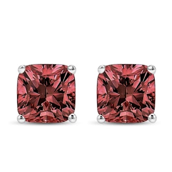 14K White Gold 1 1/2ctw Lab Grown Pink Cushion Set Classic Diamond
Solitaire Stud Earrings
