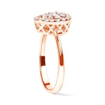 10K Rose Gold 3/8ctw Round-Cut Diamond Pear Promise Ring (I-J Color,
I2-I3 Clarity)