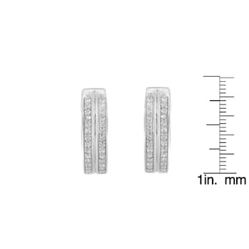 10K White Gold Diamond Hoop Earring 1/2ctw