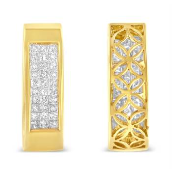 14K Yellow Gold 1/2ctw Square Diamond Vertical Bar Pendant
w\chain18"(H-I Color, SI2-I1 Clarity)