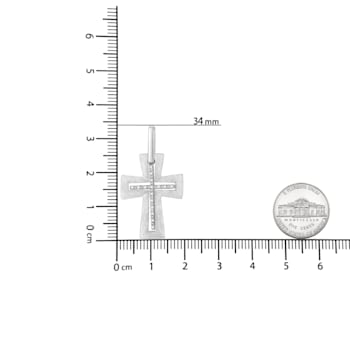 .925 Sterling Silver Prong-Set Diamond Accent Cross 18" Pendant
Necklace (I-J Color, I1-I2 Clarity)