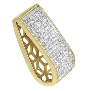 14K Yellow Gold Princess Cut Diamond Block Pendant w\chain (2 5/8ctw,
H-I Color, SI2-I1 Clarity)