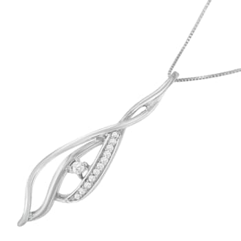 10K White Gold Espira Diamond Accent Open Cascade Pendant w\chain
1/10ctw, J-K Color, I1-I2 Clarity