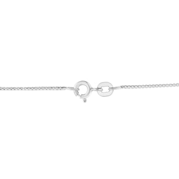 Sterling Silver 1/4ctw Green Color Prong Set Diamond Floral Pendant
w\chain 18"(I1-I2 Clarity)