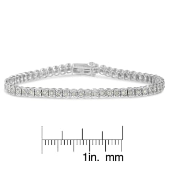 Sterling Silver 1ct TDW Diamond Tennis Bracelet (I-J, I2-I3) - 7"