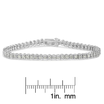 Sterling Silver 1ct TDW Diamond Tennis Bracelet (I-J, I2-I3) - 7"