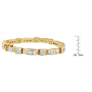 14K Yellow Gold 7.33ctw Multi--Cut Diamond Box Square Link Bracelet
