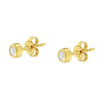 10K Yellow Gold 0.15ctw Round Brilliant-Cut Near Colorless Diamond
Bezel-Set Stud Earrings