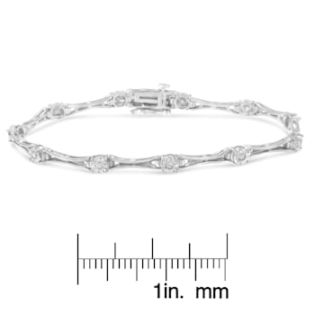 Sterling Silver 1/4 Cttw Diamond Flared-Bar 7" Link-Style Tennis
Bracelet (I-J, I3)
