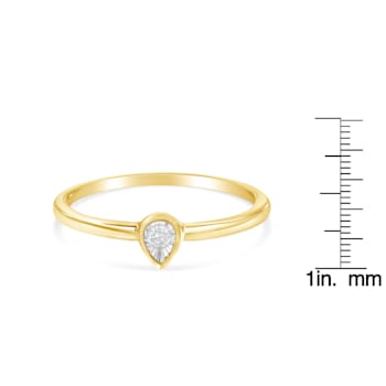 14K Yellow Gold Over Sterling Silver 1/20ctw Diamond Miracle Set Ring
(J-K Color, I1-I2 Clarity)